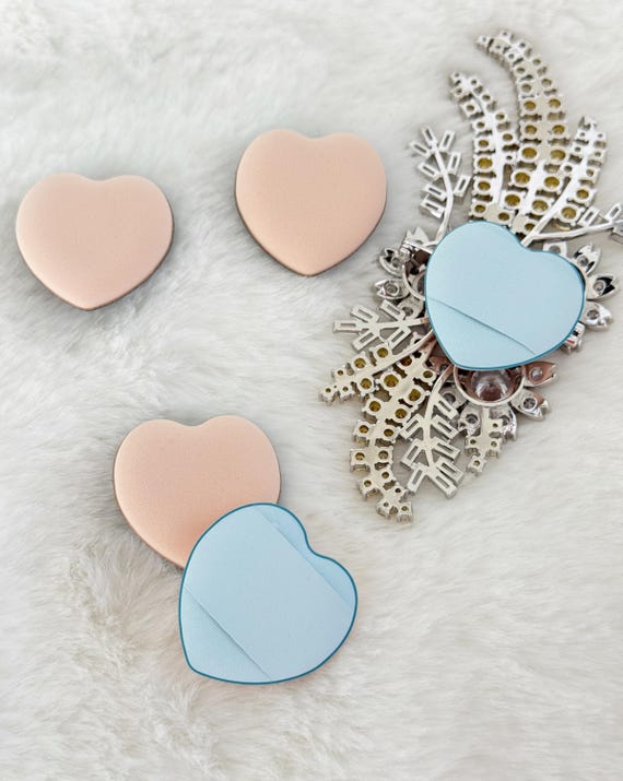 Brooch Sponge: Keeps Brooches Upright - Heart, Egg, Round, Soft & Easy to Use, #1831