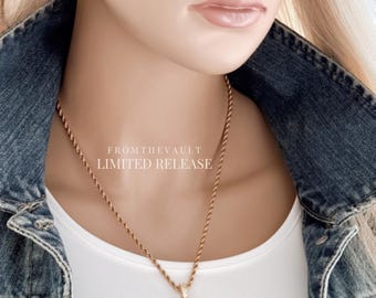 Iced Out Zircon Cross Necklace, Gold Plated Cross Pendant, Rope Chain 20", Chunky Faith Jewelry, From the Vault Limited Quantities, #2017