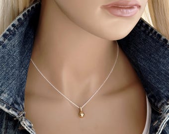 Minimalist Gold Drip Necklace, Silver and/or Gold Chain Choice, Sterling Silver and 14k Gold Filled, Mixed Metals, Multiple Options #1836