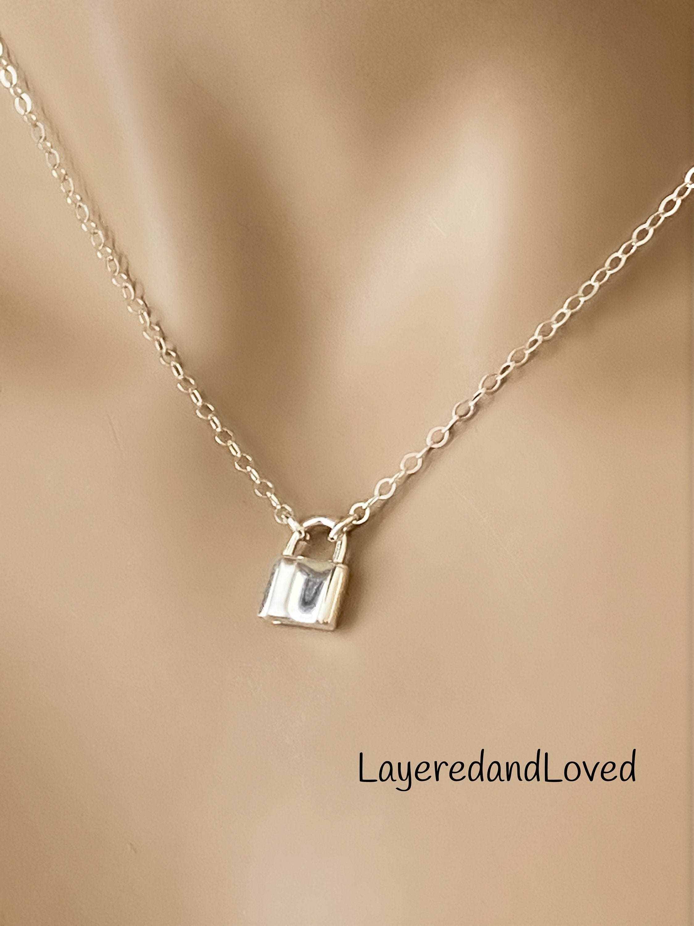 Tiny Lock Padlock Charm Necklace