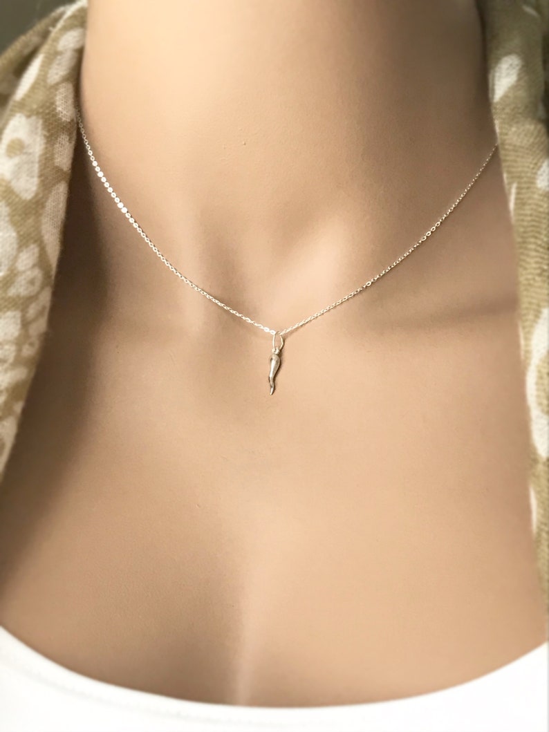 Silver Italian Horn Necklace, 100% Sterling Silver, Cornicello, Large / Small, Protection Against Evil, Lucky Horn, Italian Amulet 908/1082 image 3