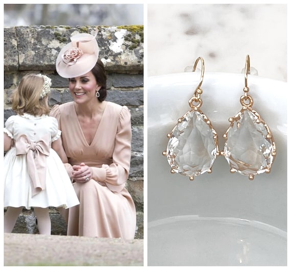 Kate Middleton Inspired Teardrop Earrings, Royal Style Earrings, 14k Gold Filled Elegant Jewelry Gift,  #1207