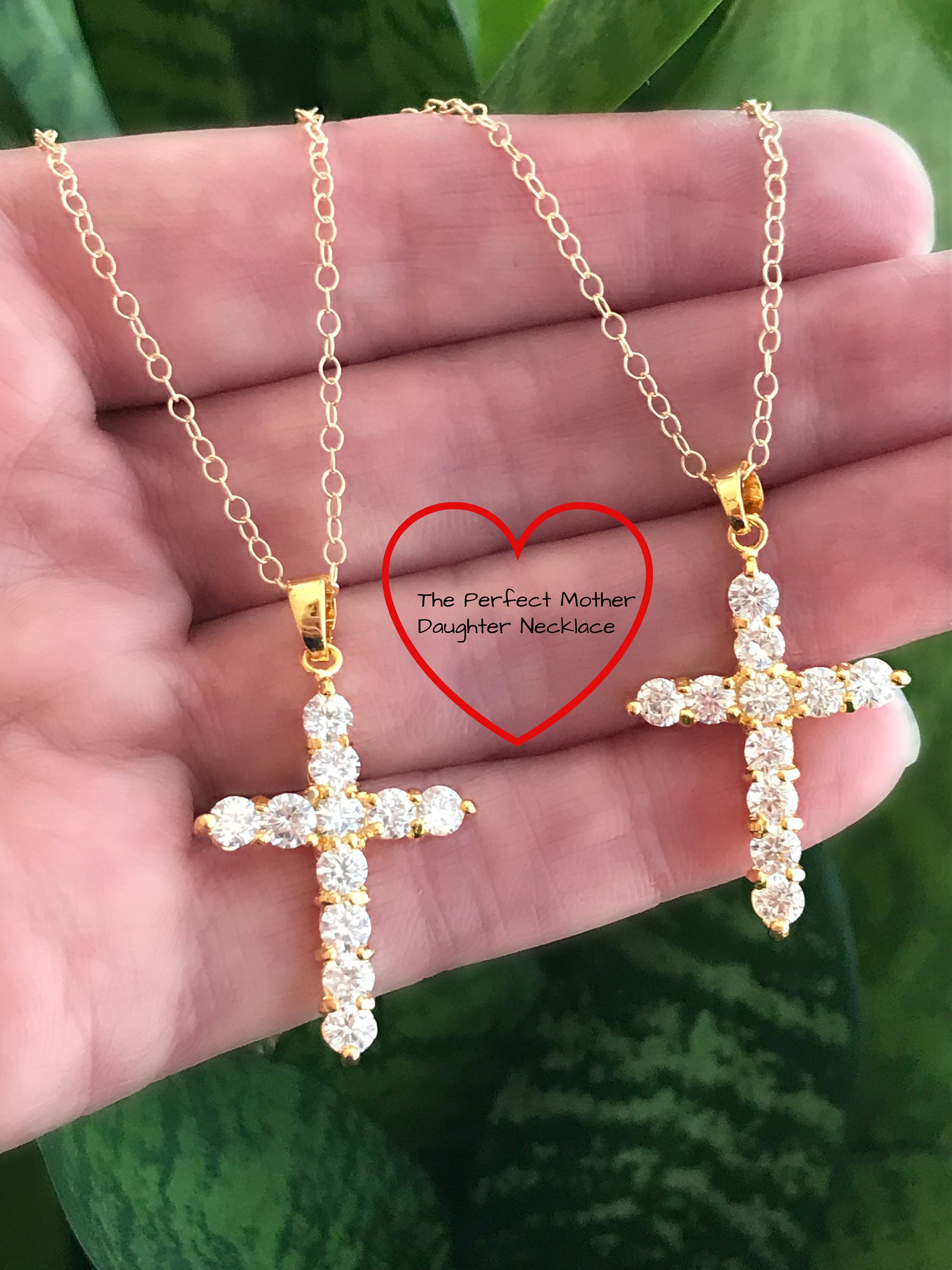 mother daughter cross necklace