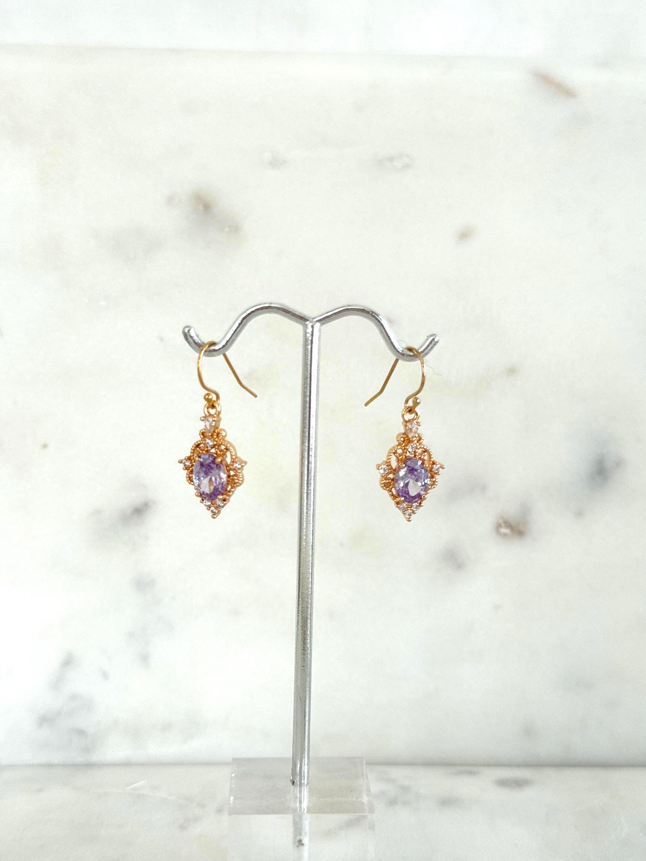 February 14K Gold-filled Earrings with Cubic Zirconia February 14K Gold-filled Earrings with Cubic Zirconia