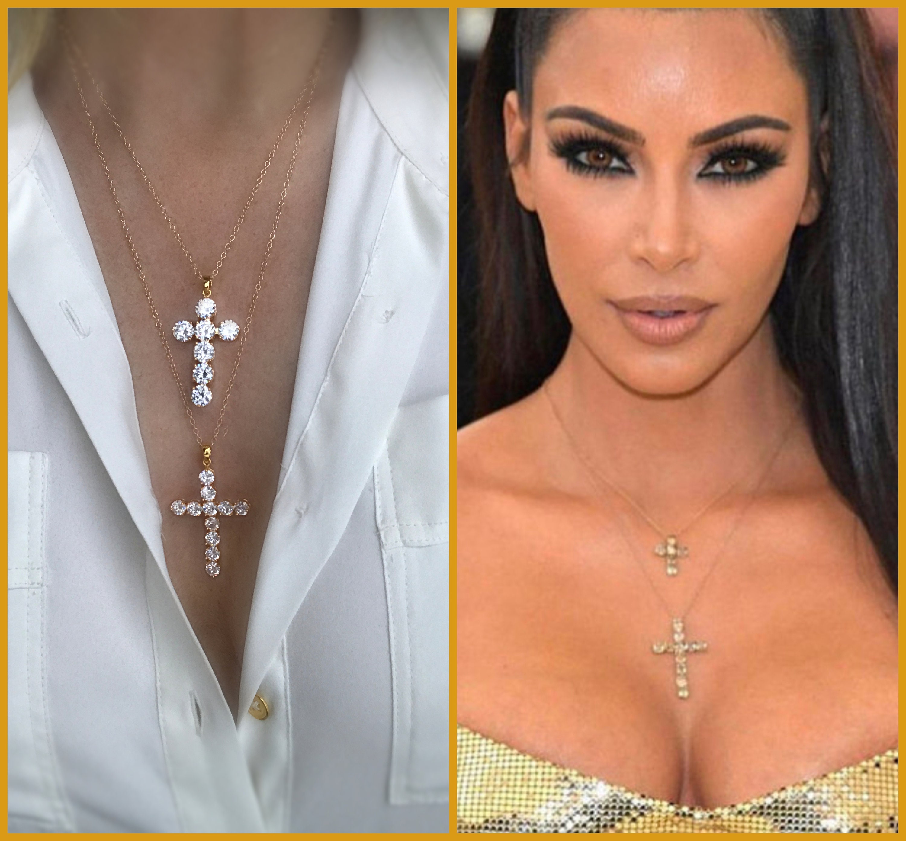 Kim kardashian hotsell cross necklace