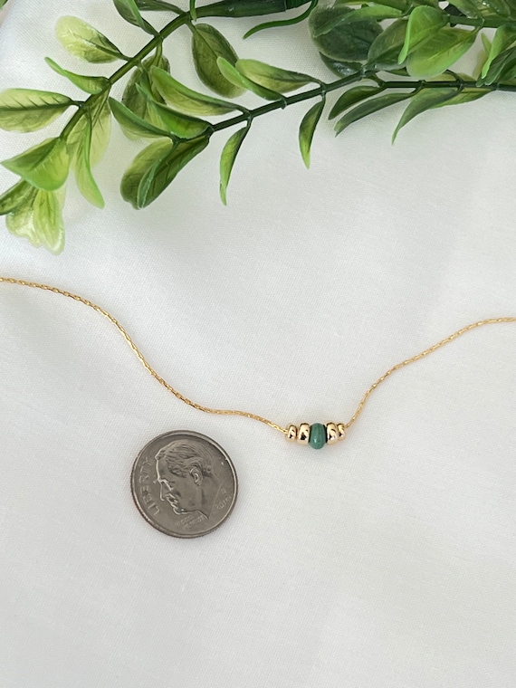 Gold Turquoise Necklace, 14k Gold Filled Snake Chain, Turquoise & 14k Gold Filled Rondelle Beads, Silver or Gold, #1504
