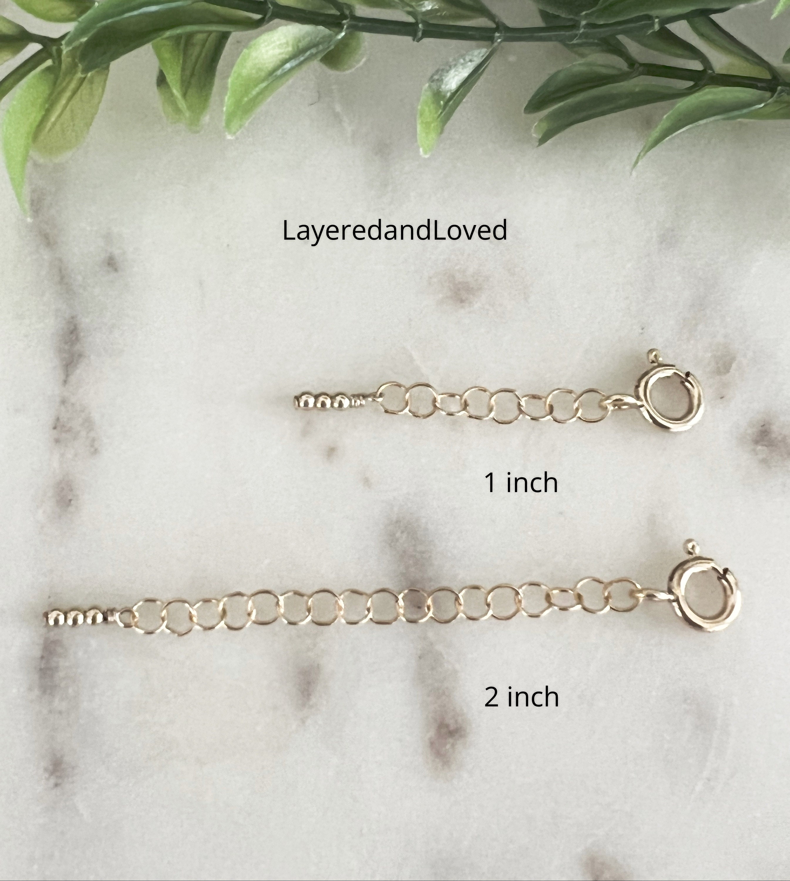 Gold Necklace Extenders 14K Gold Plated Extender Chain 925 Sterling Silver Extension Bracelet Extender Gold Chain Extenders for Necklaces 3 Pcs (1 2