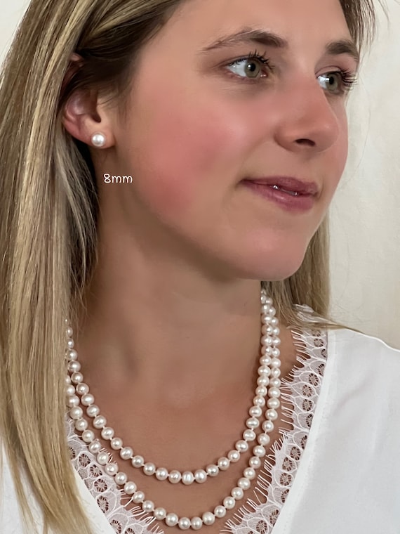 Kate Middleton Inspired Pearl Post Earrings, Sterling Silver or 14k Gold Filled Posts, 6mm or 8mm Pearls, Minimalist Dainty Pearls, #1608