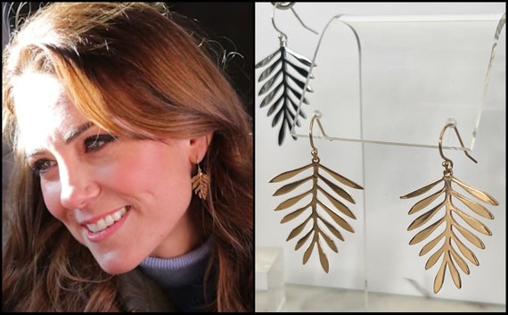 Kate middleton gold leaf earrings sale