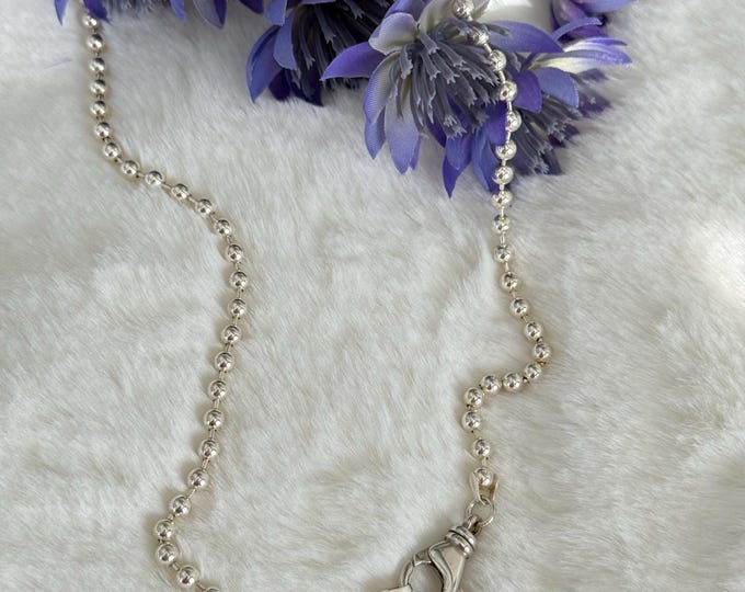 Large Swivel Clasp on 4mm Sterling Silver Ball Chain, Lobster Clasp, Large Ball Necklace, Charm Connector Clasp, High Quality #1057