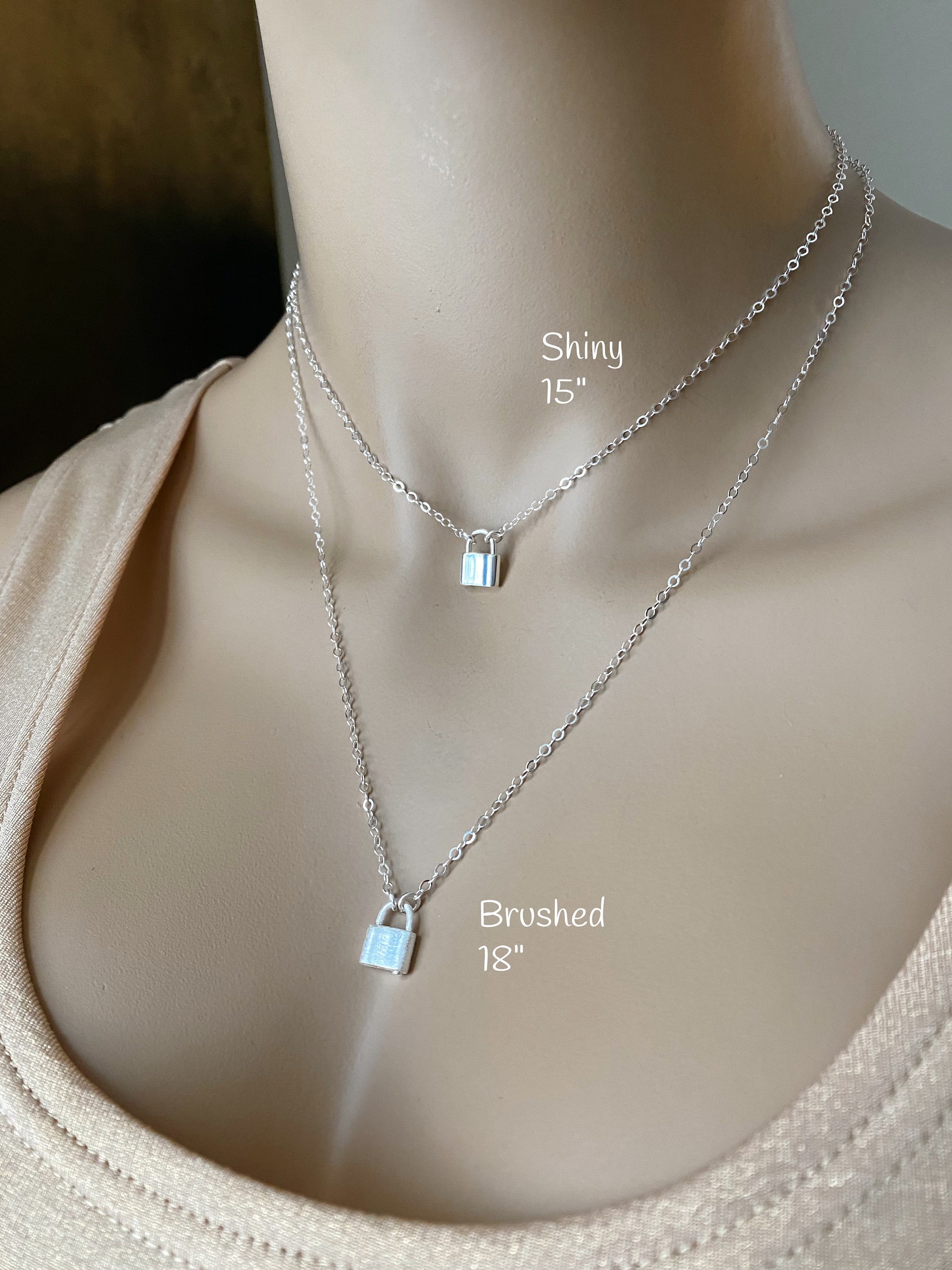 Tiny or Small Lock Necklace – The Silver Wren