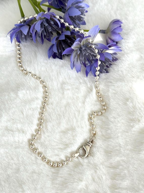 Sterling Silver Ball Chain Necklace with Swivel Lobster Clasp, 16"