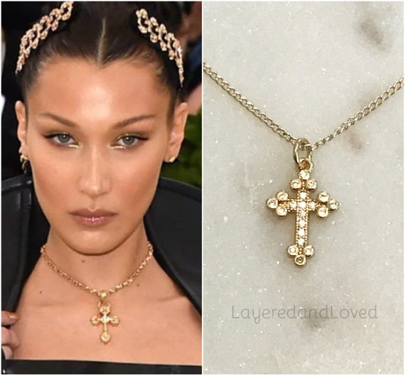 14kt Gold Filled Crucifix Pendant with 24 Gold Plated Stainless Steel Heavy Curb Chain.