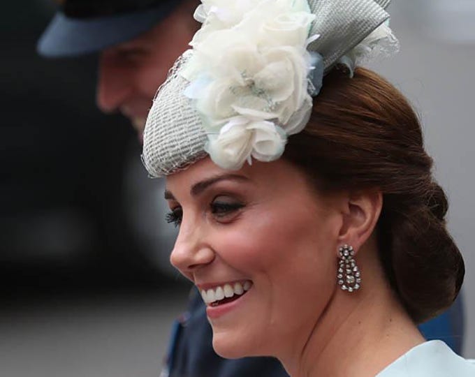 Kate Middleton Inspired Orbital Zircon Earrings, Sterling Silver Posts, Round Orbital Dangle Pendant Earrings, #1806
