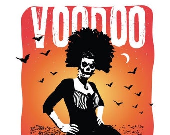 Voodoo On The Bayou / Santa Muerte / New Orleans Art Print Wall Decor