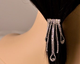 BoutiquebyBrendaLee Tassels Collection Rhinestones Tassel haircomb hair accessories silver bridal headpiece wedding