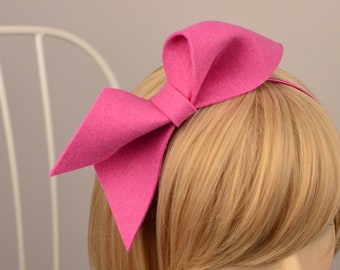 BoutiquebyBrendaLee Hot Pink Bow Fascinator