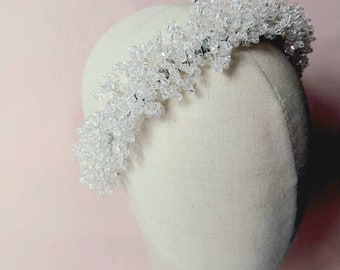 NEIGER headband frozen snowflake bridal headpiece flowers hair accessories silver white bling tiaras crown Australia headpieces snow