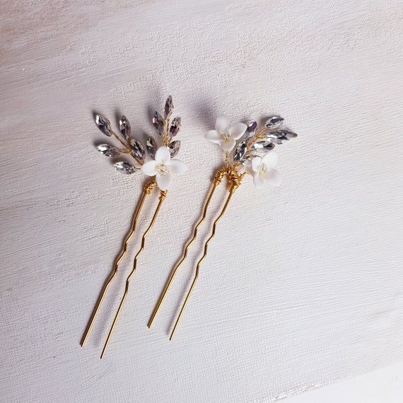 Crystal Hair Accessories Set for Weddings | 4 Hair Pins & A Hair Comb