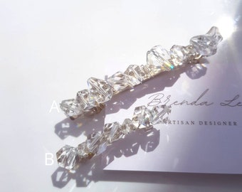 BoutiquebyBrendaLee Crystal hair barrettes hairpins mermaid simple wedding bridal bride Australia beaded bling hair accessories hairclips