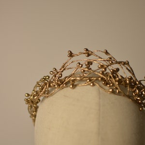 Handmade Gold Crown Tiara Hair Accessories Head Wreath Circlet Halo Australia pip berries unique vine twisted willow rustic vintage inspired