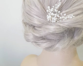 BoutiquebyBrendaLee GYPSOPHILA White Pearl U Pins Bridal hair clips Wedding headpiece baby's breath inspired hairpins handmade australia