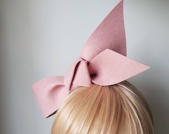 Simply Modern Fascinator blush pink felt bow headband statement headpiece hair accessories wedding hat fascinate big structured Australia