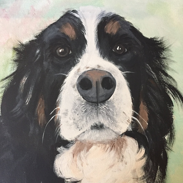 Acrylic Dog Painting Etsy