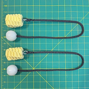 Synergy Fire Poi  /  Technora Leashes / Silicone Knob Handles / Crown Knot Wick Head / 24" Overall Length