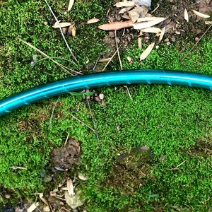 Metallic Mirror Teal Taped Hula Hoop / Fully Taped Performance Hoop / Holographic Tape / polycarb push button connector