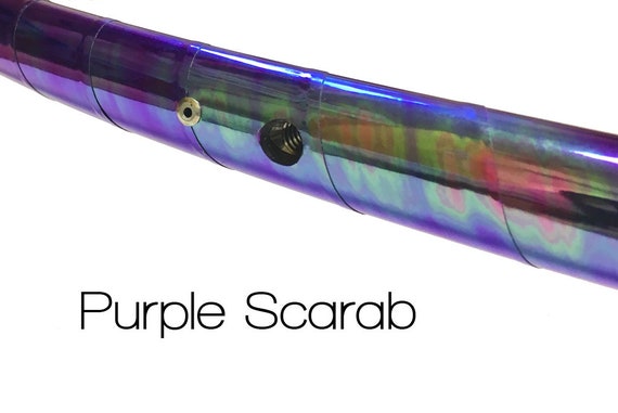 Purple Scarab Taped Synergy Firehoop Removable Spines with Wicks Performance Fire Hula Hoop Threaded Plugs Free Mini Wrench
