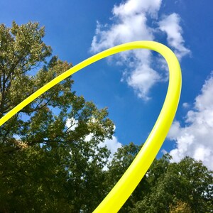 UV Yellow Polypro Hoop 5/8&quot; OD Travel Hula Hoop with Push Button Connector / Bright Color Hula Hoop / Grip Options