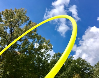 UV Yellow Polypro Hoop 5/8" OD Travel Hula Hoop with Push Button Connector / Bright Color Hula Hoop / Grip Options