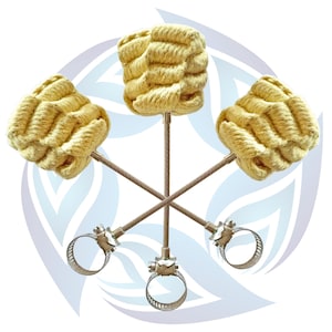 3 Quick Wicks ® / The Original Clamp-on Fire Hoop Wick / Crown Knot Wick Head / Kevlar Sleeves Option / Detachable Wicks / Instant Firehoop