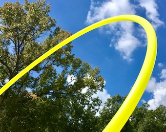 UV Yellow Polypro Hoop / Travel Hula Hoop with Push Button Connector / Bright Color Hula Hoop / Custom Size / Grip Options