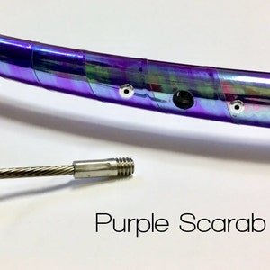 Purple Scarab Synergy Firehoop, Removable Wicks / Taped Performance Fire Hula Hoop / Unbreakable Connector