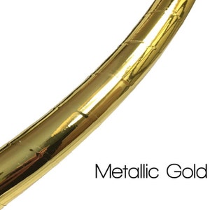 Metallic Mirror Gold Taped Travel Hula Hoop / Fully Taped Performance Hoop / Metallic Tape / polycarb push button connector