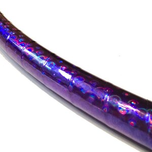 Purple Peacock Taped Travel Hula Hoop / Fully Taped Performance Hoop /Color Shifting Tape / polycarb push button connector