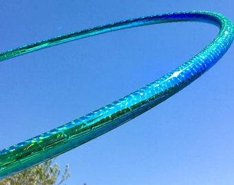 Cateye Corrosion Prismatic Taped Travel Hula Hoop  / Fully Taped Performance Hoop / Holographic Tape / polycarb push button connector
