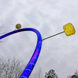 Reflective Blue Rubellite Firehoop / Screw-in Wicks / Performance Fire Hoop / Unbreakable Connector / by Synergy FlowArts