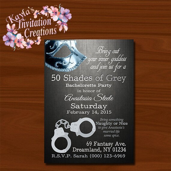 50 Shades Bachelorette Party Invites 50 Shades Invites 50 Etsy