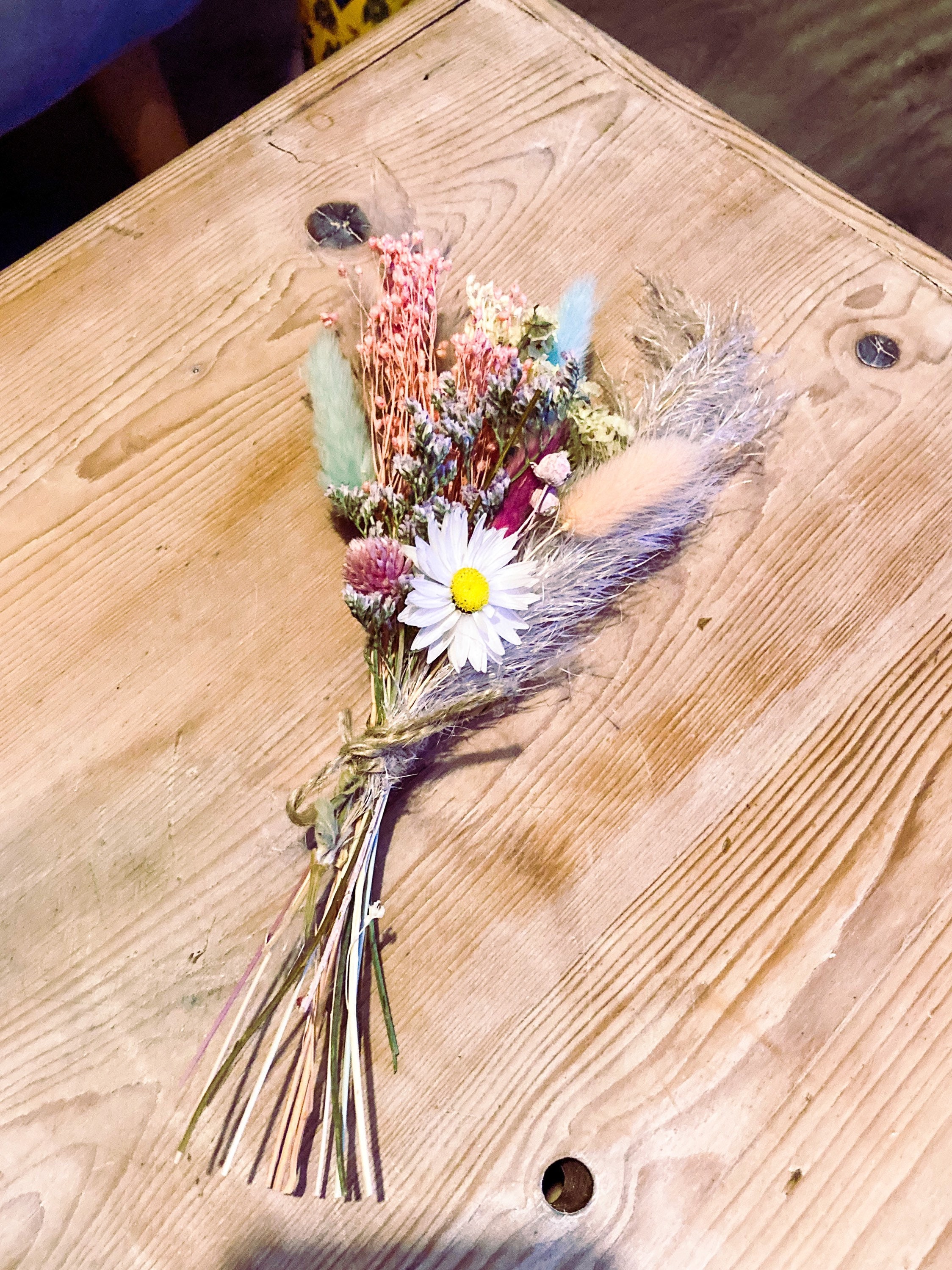 Mini dried flower posy Valentines/Galentines Etsy