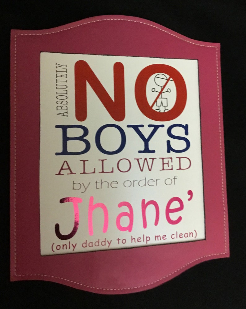 Custom No Boys Allowed Door Sign Plaque Etsy UK