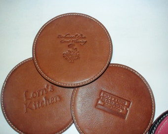 Leather Coasters Custom Monogramed