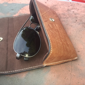 Custom Flap Leather Monogrammed Eyeglass/Sunglasses Case! Travel Leather Case | Custom Eyeglass Holder | Personalized Gift for Traveler