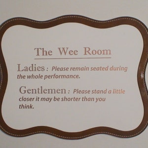 The Wee Room Bathroom Etiquette Humor Sign image 1