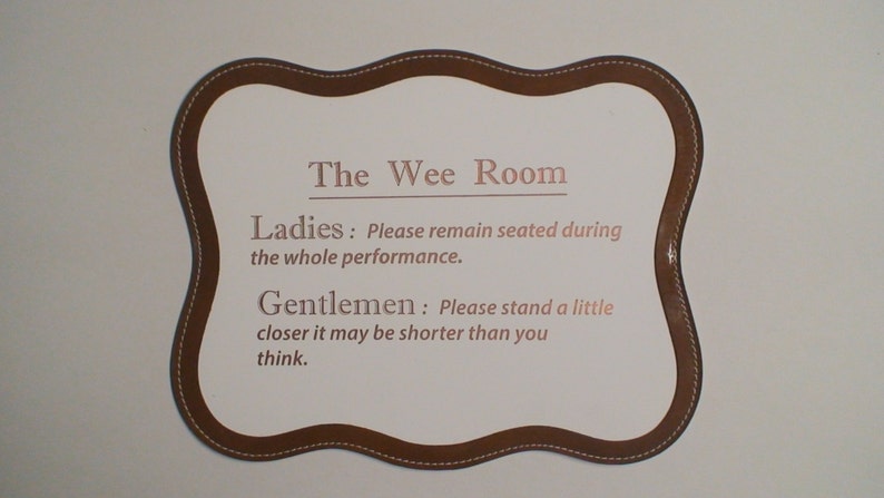 The Wee Room Bathroom Etiquette Humor Sign image 1