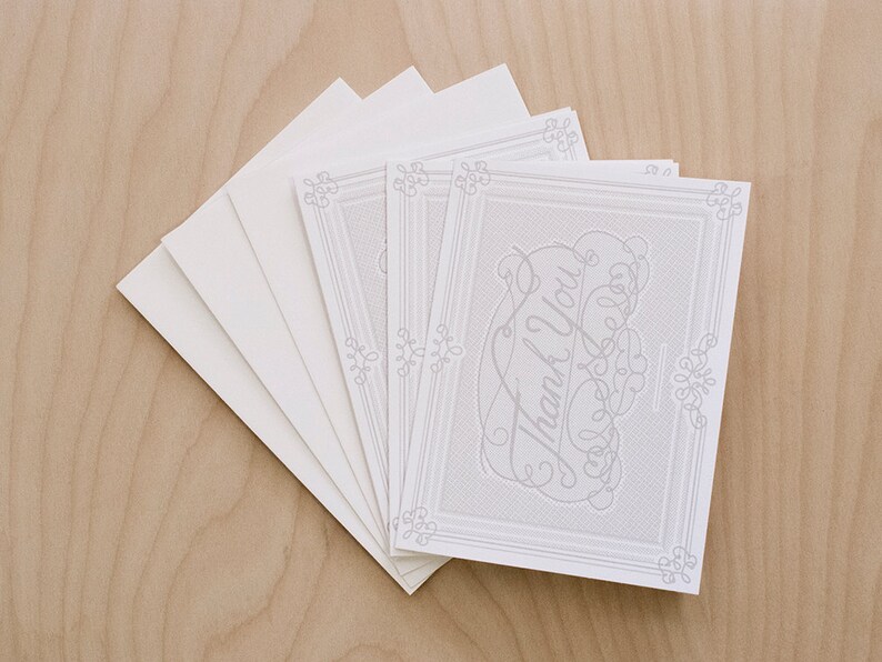 Formal thank you cards 3 pack handmade screenprint with etsy