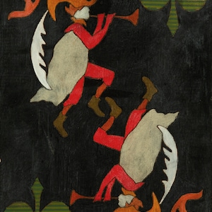 Valet trèfle, valet de trèfle, valet de trèfle, joueur de flûte, carte à jouer noire, carte à jouer émeraude, irlandais, écossais, impression de cartes à jouer