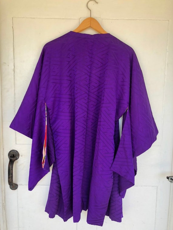 Stunning Vintage Purple Silk Kimono - image 5